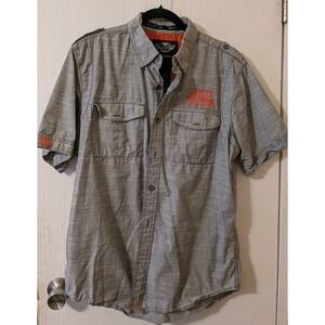Harley Davidson Genuine Motorclothes Shirt Men's Large‎ Button Up Eagle Mechanic